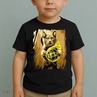 French Horn Cat Gift Music Funny Gift For Christmas Toddler T-Shirt thumb 2