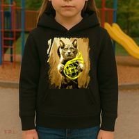 French Horn Cat Gift Music Funny Gift For Christmas Kids Hoodie thumb 3
