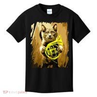 French Horn Cat Gift Music Funny Gift For Christmas Kids T-Shirt thumb 0