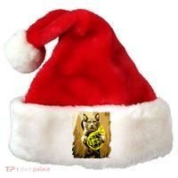 French Horn Cat Gift Music Funny Gift For Christmas Santa Hat thumb 0
