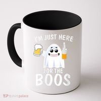 Funny Halloween, Cute Halloween, I'm Just Here For The Boos Costume Coffee Mug thumb 0