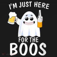 Funny Halloween, Cute Halloween, I'm Just Here For The Boos Costume Coaster thumb 2