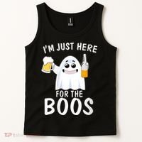 Funny Halloween, Cute Halloween, I'm Just Here For The Boos Costume Tank Top thumb 2