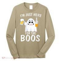 Funny Halloween, Cute Halloween, I'm Just Here For The Boos Costume Long Sleeve Shirt thumb 0