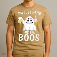 Funny Halloween, Cute Halloween, I'm Just Here For The Boos Costume T-Shirt thumb 3