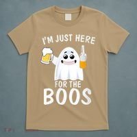 Funny Halloween, Cute Halloween, I'm Just Here For The Boos Costume T-Shirt thumb 5