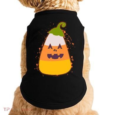 Funny Halloween Candy Corn Pumpkin Doggie Tank