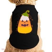 Funny Halloween Candy Corn Pumpkin Doggie Tank thumb 0