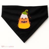 Funny Halloween Candy Corn Pumpkin USA-Made Doggie Bandana thumb 0