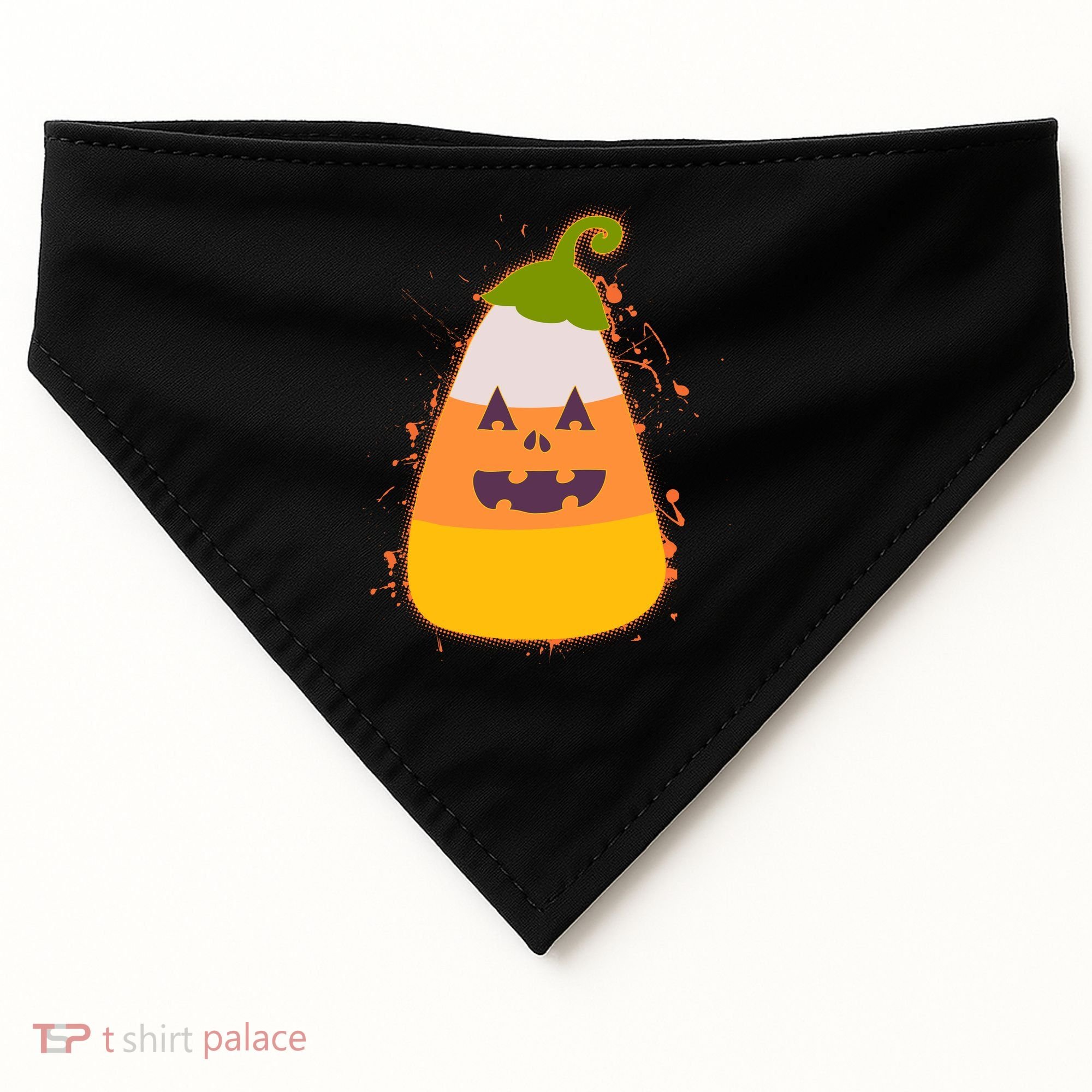 Funny Halloween Candy Corn Pumpkin USA-Made Doggie Bandana
