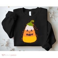 Funny Halloween Candy Corn Pumpkin Sweatshirt thumb 2