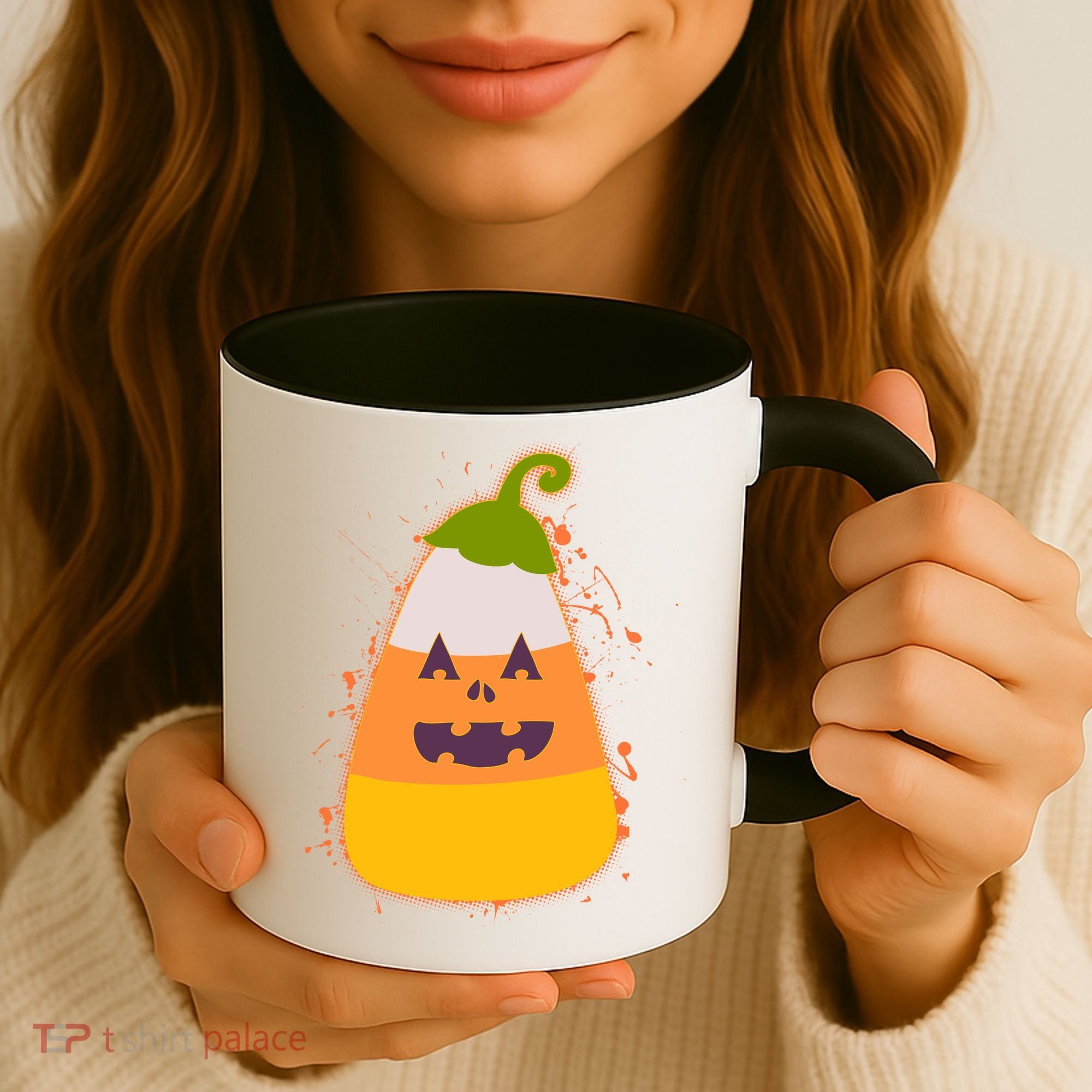 Funny Halloween Candy Corn Pumpkin Coffee Mug