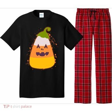 Funny Halloween Candy Corn Pumpkin Pajama Set