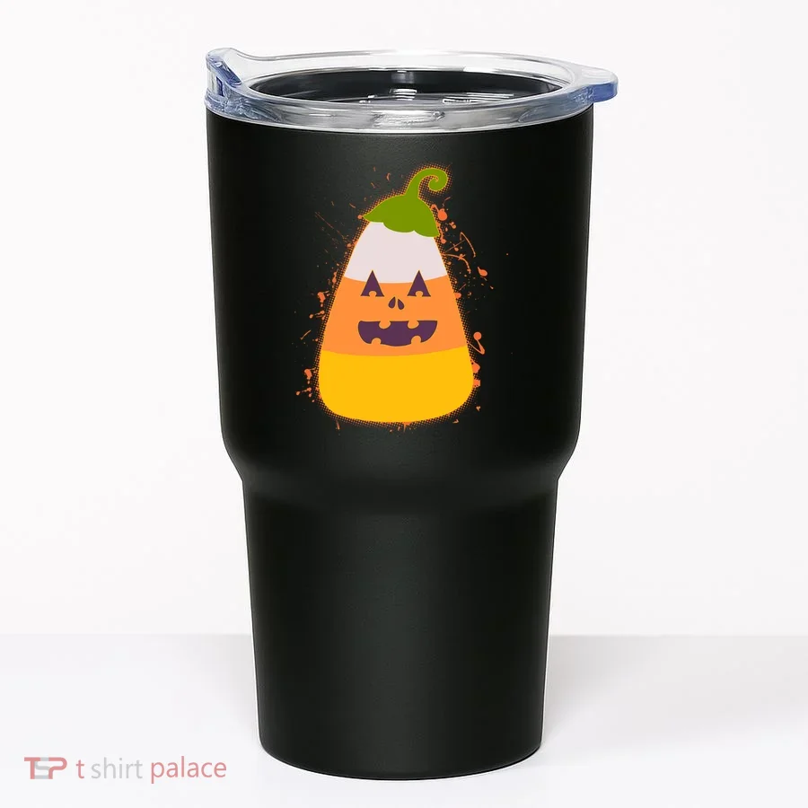 Funny Halloween Candy Corn Pumpkin Tumbler
