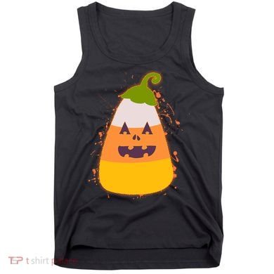 Funny Halloween Candy Corn Pumpkin Tank Top