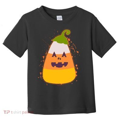 Funny Halloween Candy Corn Pumpkin Toddler T-Shirt