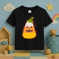 Funny Halloween Candy Corn Pumpkin Toddler T-Shirt thumb 3