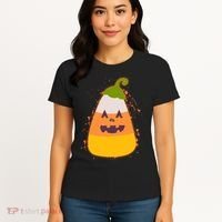 Funny Halloween Candy Corn Pumpkin Women's T-Shirt thumb 4