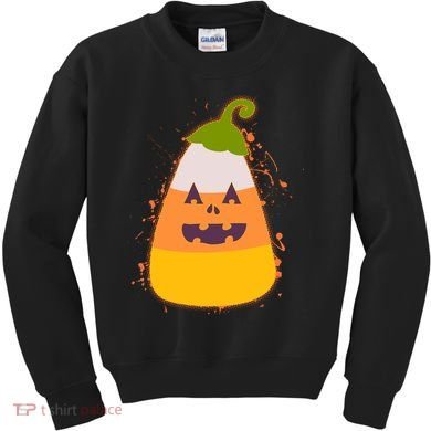 Funny Halloween Candy Corn Pumpkin Kids Sweatshirt