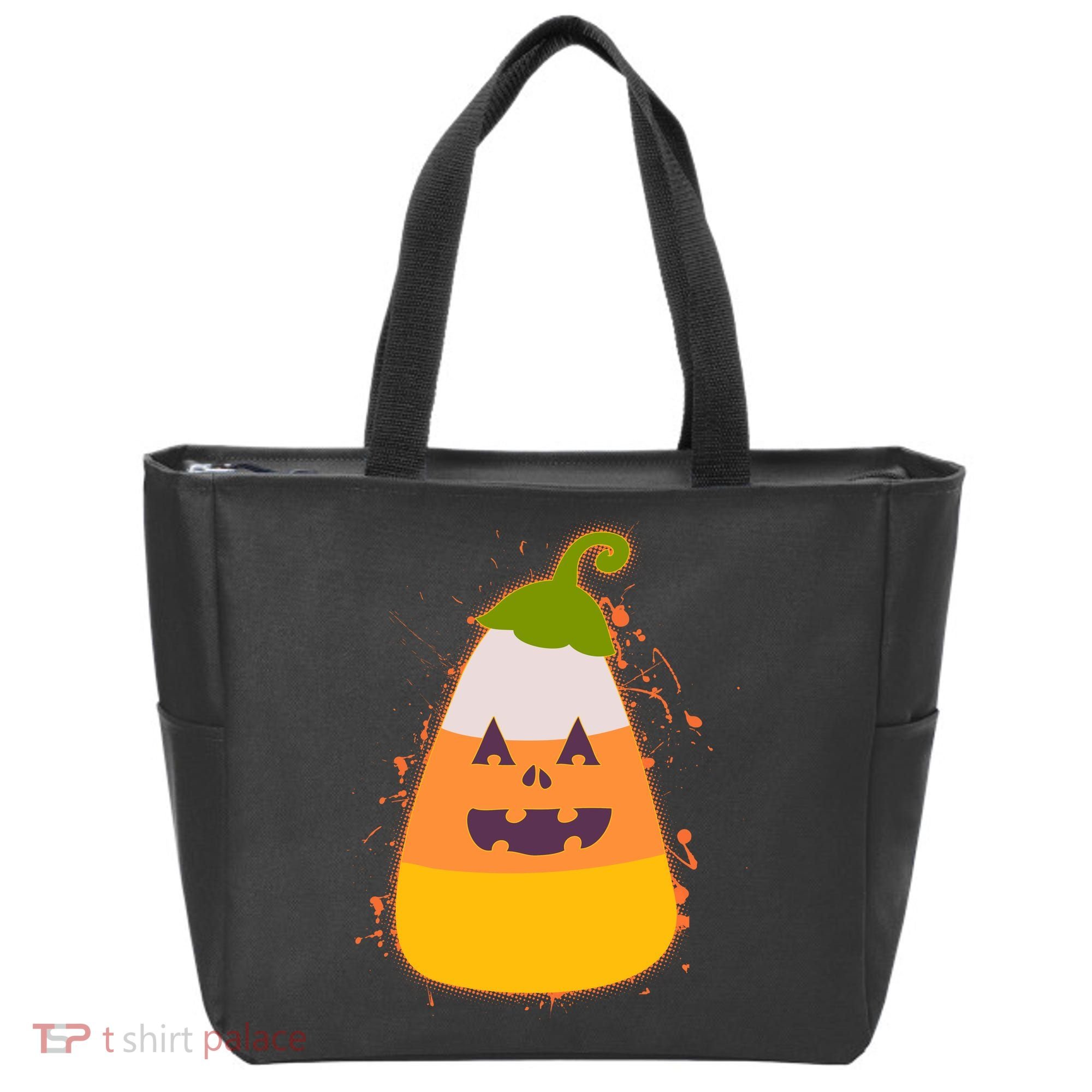 Funny Halloween Candy Corn Pumpkin Tote Bag