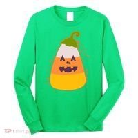 Funny Halloween Candy Corn Pumpkin Long Sleeve Shirt thumb 0