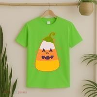 Funny Halloween Candy Corn Pumpkin T-Shirt thumb 2