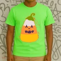 Funny Halloween Candy Corn Pumpkin T-Shirt thumb 3
