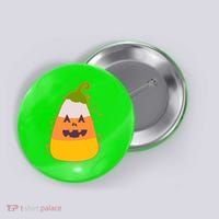 Funny Halloween Candy Corn Pumpkin Button thumb 0