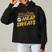 Funny Here Come The Meat Sweats Ladies Heavyweight Boxy Pullover Hoodie thumb 0