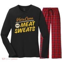 Funny Here Come The Meat Sweats Women's Long Sleeve Flannel Pajama Set  thumb 0