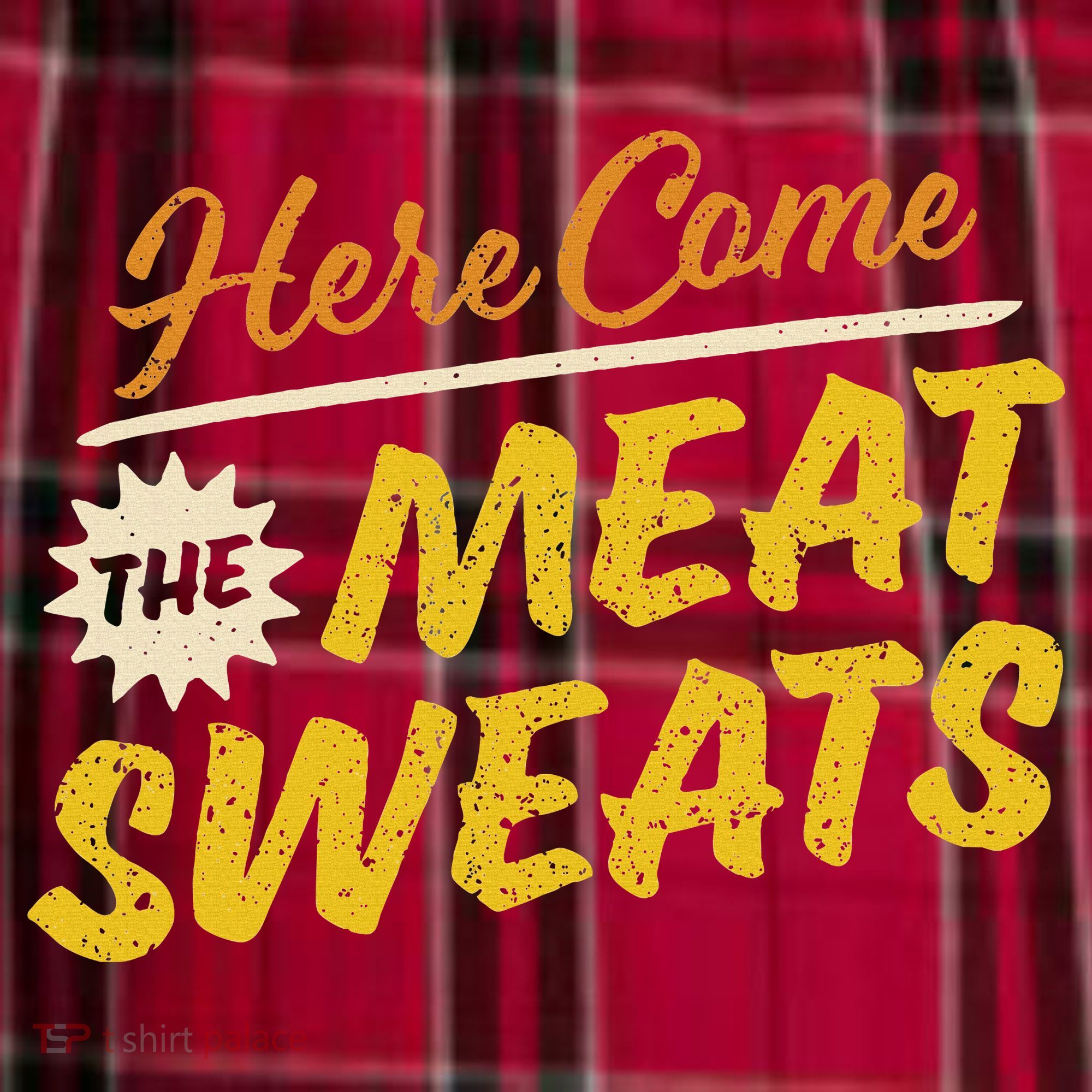 Funny Here Come The Meat Sweats Men's Flannel Plaid Pajama Pants