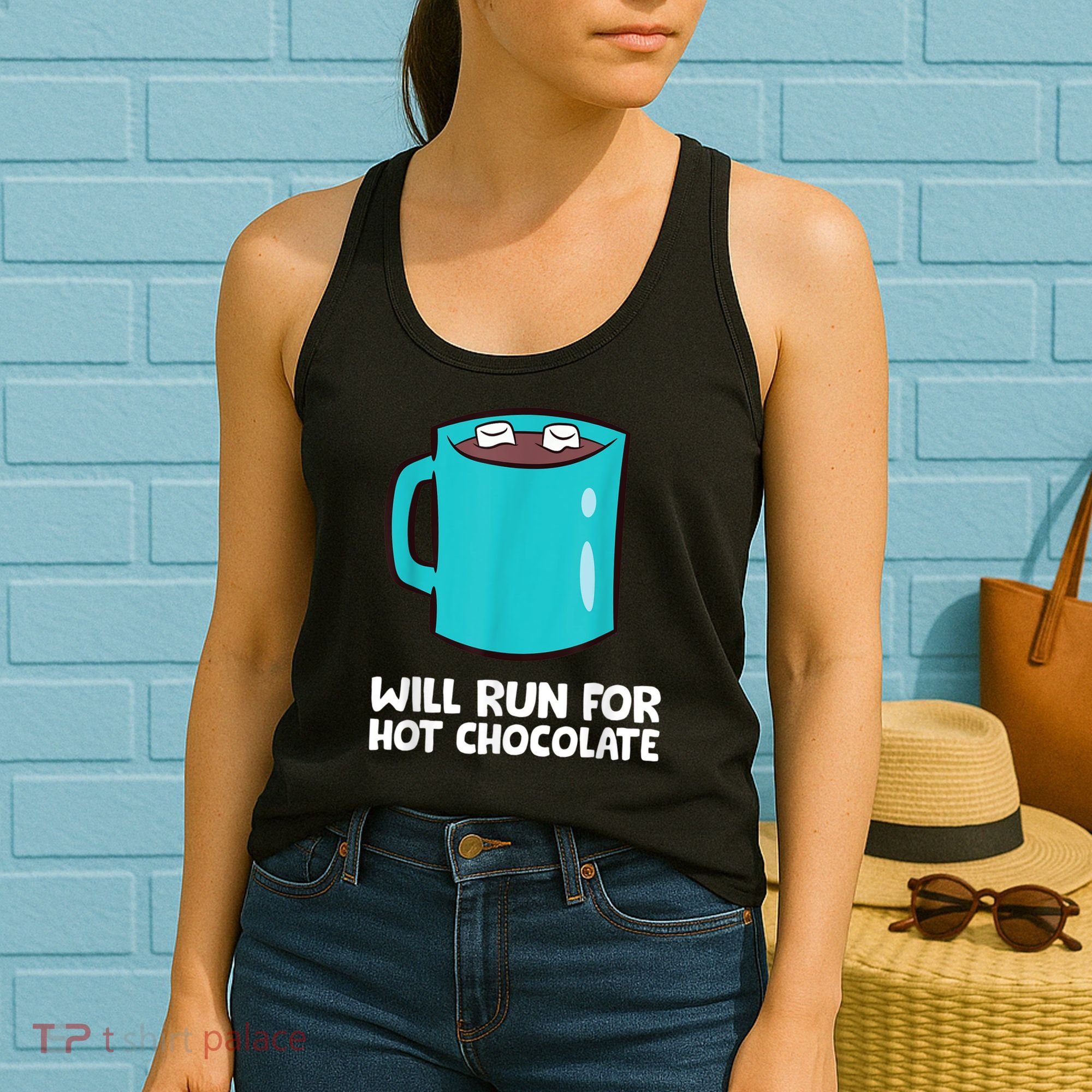 Funny Hot Chocolate Lover Will Run For Hot Chocolate Women's Tank Top