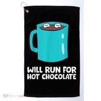 Funny Hot Chocolate Lover Will Run For Hot Chocolate Golf Towel thumb 0