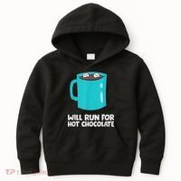 Funny Hot Chocolate Lover Will Run For Hot Chocolate Kids Hoodie thumb 0