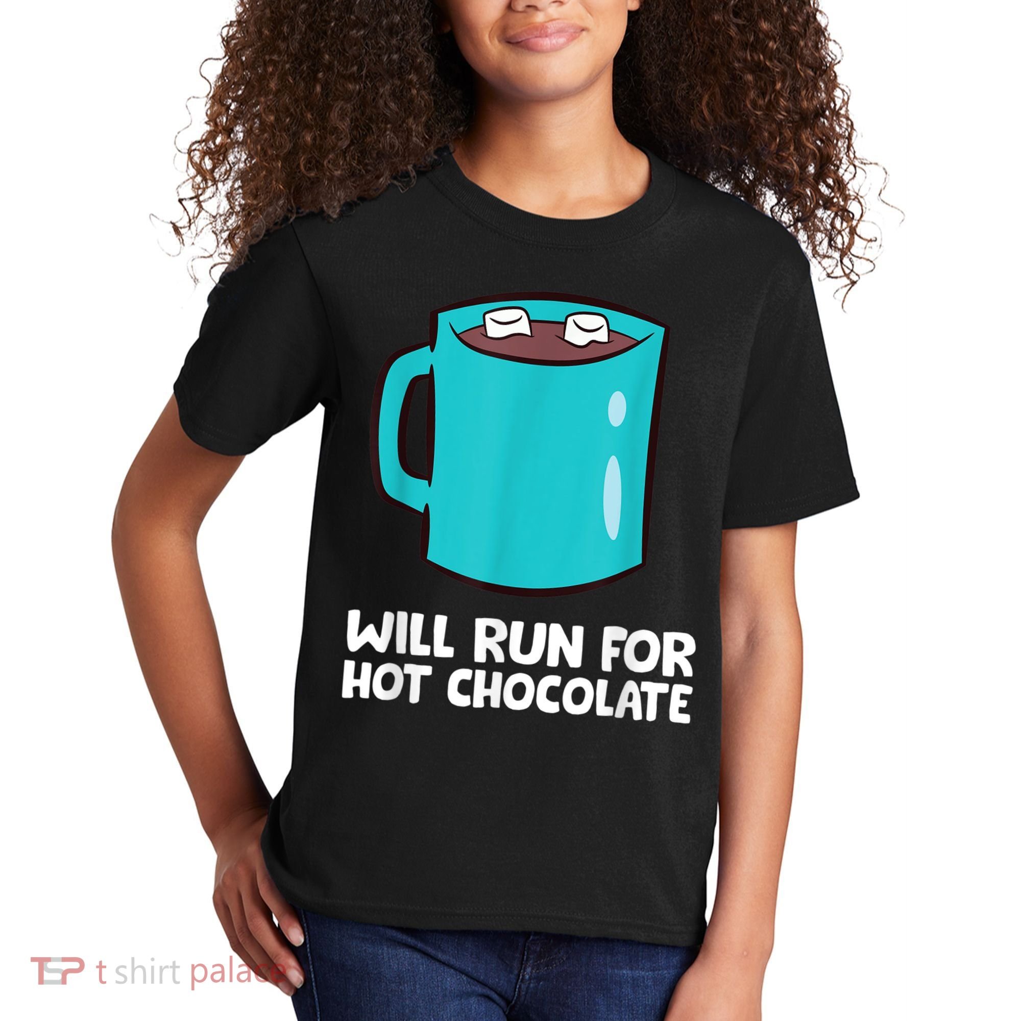 Funny Hot Chocolate Lover Will Run For Hot Chocolate Kids T-Shirt