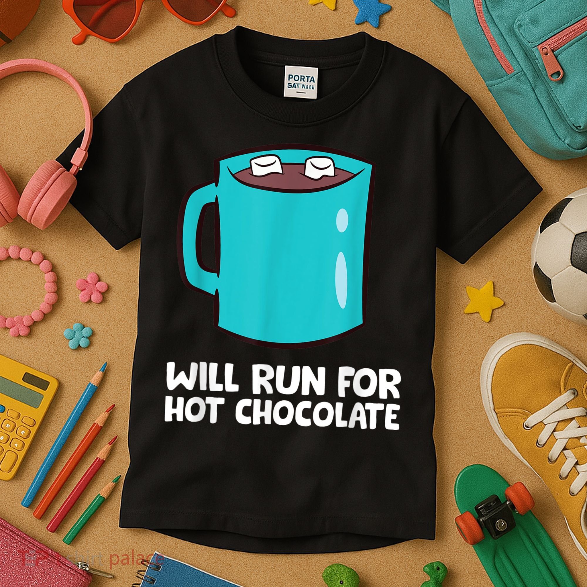 Funny Hot Chocolate Lover Will Run For Hot Chocolate Kids T-Shirt