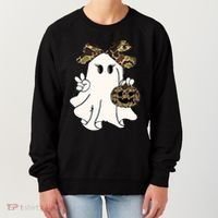 Funny Halloween Camouflage Camo Ghost Hello Hunting Season Women's Sweatshirt thumb 0