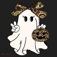 Funny Halloween Camouflage Camo Ghost Hello Hunting Season Women's Sweatshirt thumb 2