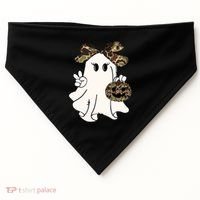 Funny Halloween Camouflage Camo Ghost Hello Hunting Season USA-Made Doggie Bandana thumb 0