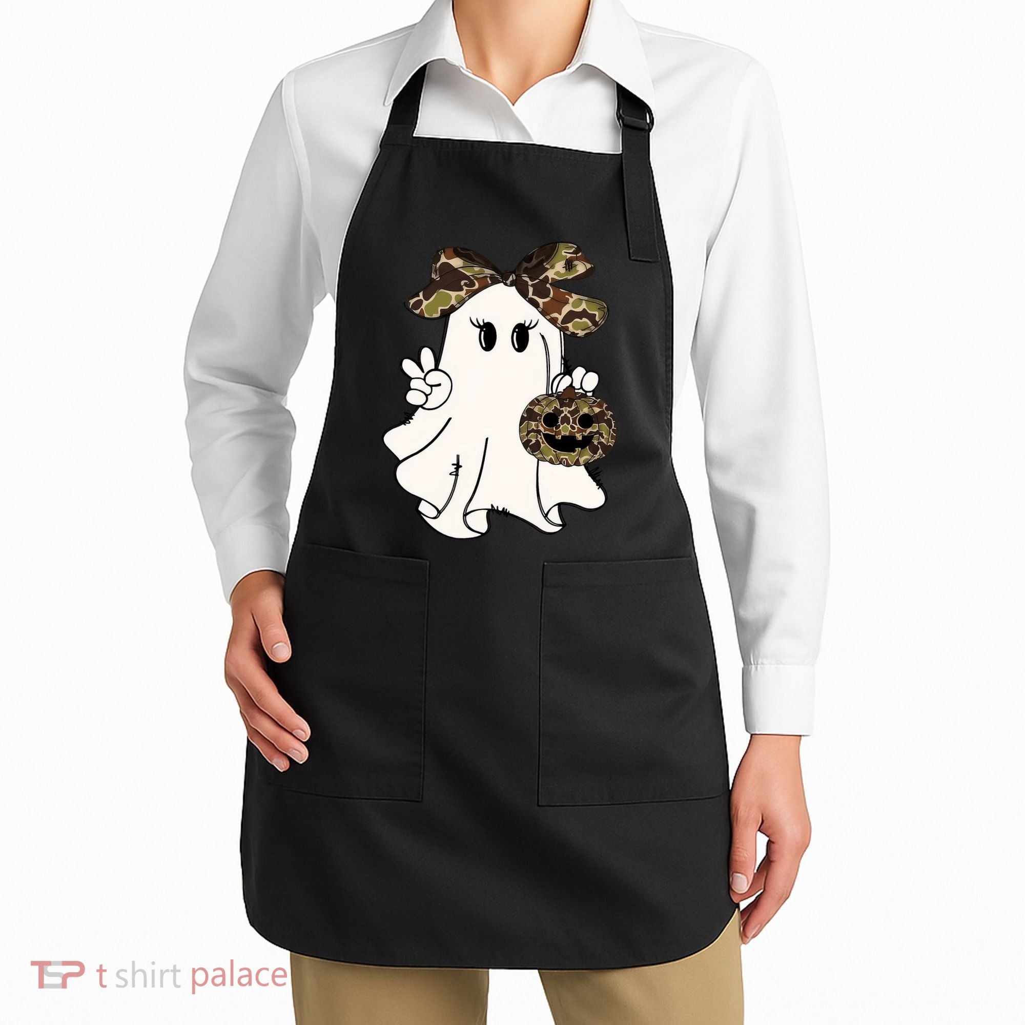 Funny Halloween Camouflage Camo Ghost Hello Hunting Season Apron