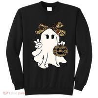 Funny Halloween Camouflage Camo Ghost Hello Hunting Season Sweatshirt thumb 0