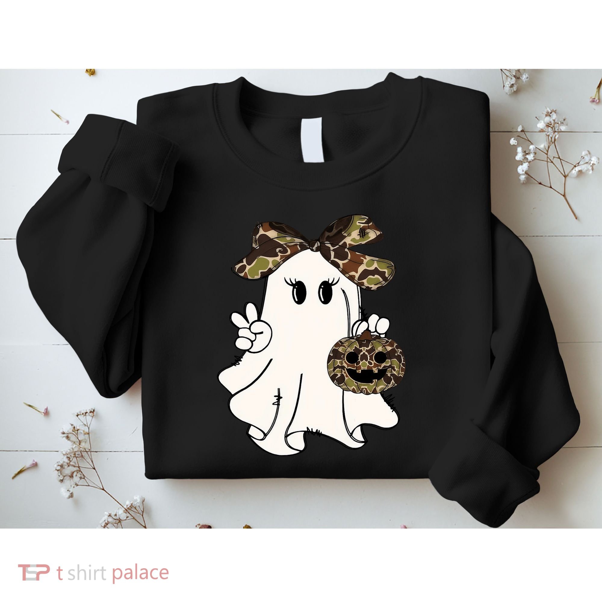 Funny Halloween Camouflage Camo Ghost Hello Hunting Season Sweatshirt