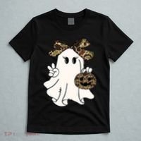 Funny Halloween Camouflage Camo Ghost Hello Hunting Season T-Shirt thumb 5