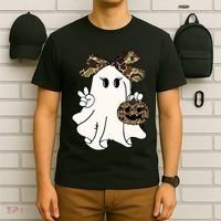 Funny Halloween Camouflage Camo Ghost Hello Hunting Season T-Shirt thumb 6