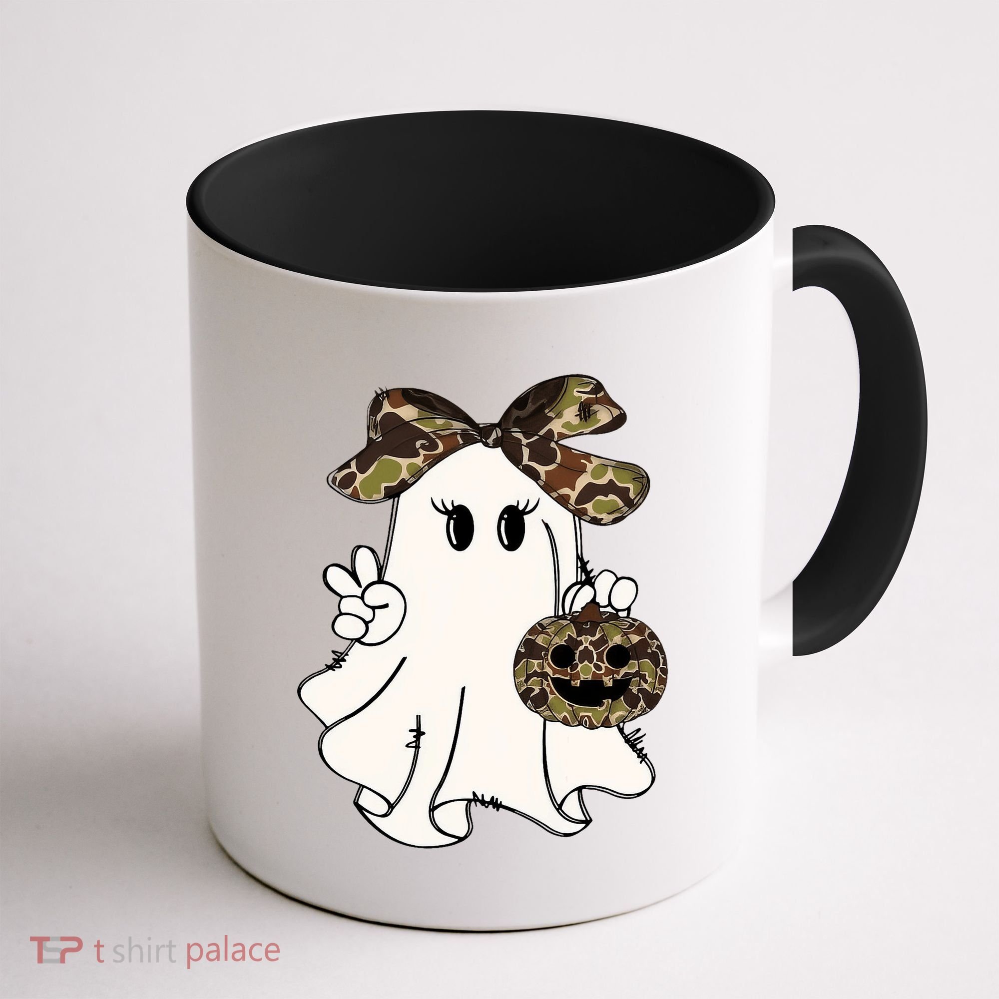 Funny Halloween Camouflage Camo Ghost Hello Hunting Season Coffee Mug