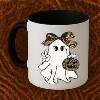 Funny Halloween Camouflage Camo Ghost Hello Hunting Season Coffee Mug thumb 2