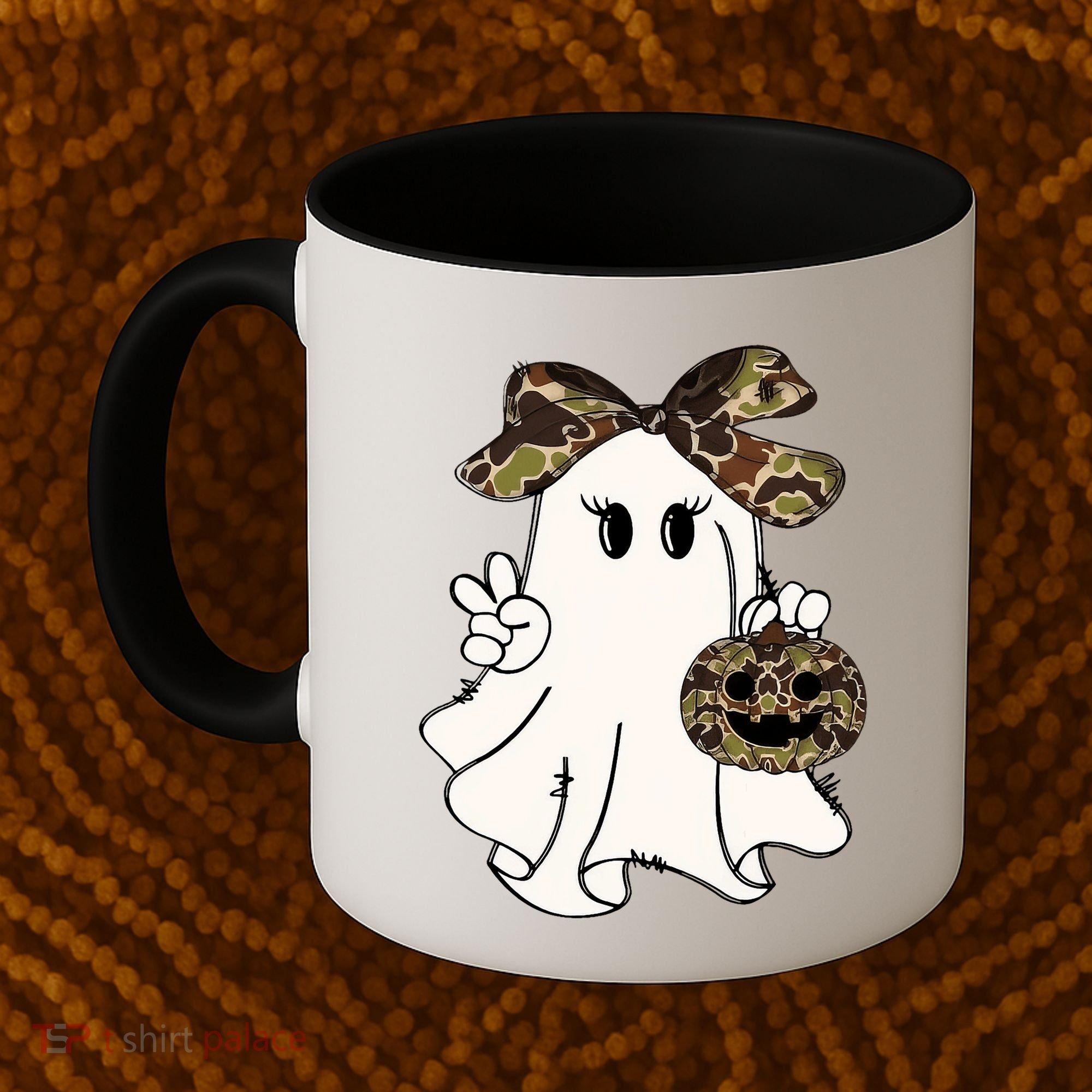 Funny Halloween Camouflage Camo Ghost Hello Hunting Season Coffee Mug