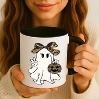 Funny Halloween Camouflage Camo Ghost Hello Hunting Season Coffee Mug thumb 3