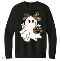 Funny Halloween Camouflage Camo Ghost Hello Hunting Season V.I.T. Fleece Crew Sweatshirt thumb 0