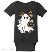 Funny Halloween Camouflage Camo Ghost Hello Hunting Season Baby Bodysuit thumb 0
